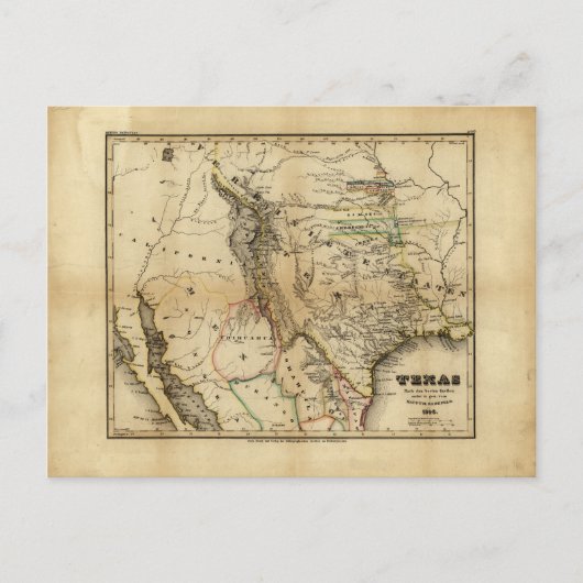 Texas Map (1846) Briefkaart (Voorkant)