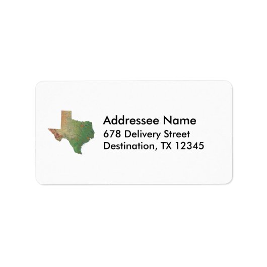 Texas Map Adres Label (Voorkant)