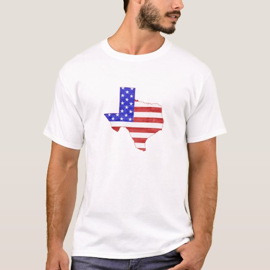 Texas Map: Amerikaanse vlag Patriotic Texan T-shirt (Voorkant)