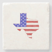 Texas Map - Amerikaanse vlag - Patriottisch Stenen Onderzetter (Voorkant)