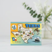 Texas Map and Flag Briefkaart (Staand voorkant)