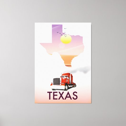 Texas Map Big Rig Canvas Afdruk (Voorkant)