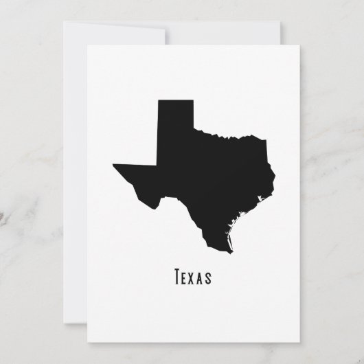 Texas Map - Black and White Modern Texas Map Kaart (Voorkant)