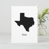 Texas Map - Black and White Modern Texas Map Kaart (Staand voorkant)