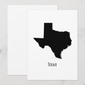 Texas Map - Black and White Modern Texas Map Kaart (Voorkant / Achterkant)