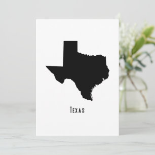 Texas Map - Black and White Modern Texas Map Kaart