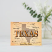 Texas Map Briefkaart (Staand voorkant)
