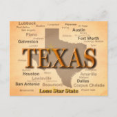 Texas Map Briefkaart (Voorkant)