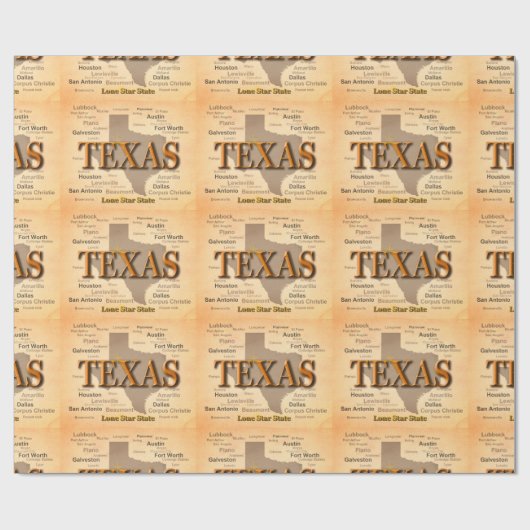 Texas  Map Cadeaupapier (Vlak)