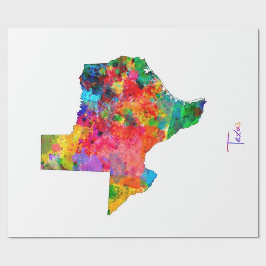 Texas Map Cadeaupapier (Vlak)