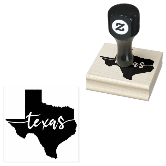 Texas Map Cute Texas Typography State Map Rubberstempel (Gestempeld)
