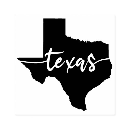 Texas Map Cute Texas Typography State Map Rubberstempel (Afrduk)