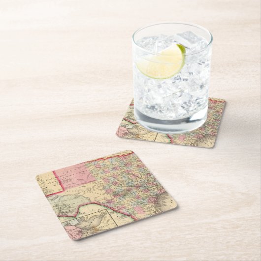 Texas Map door Mitchell Kartonnen Onderzetters (Insitu)