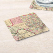 Texas Map door Mitchell Kartonnen Onderzetters (Schuin)