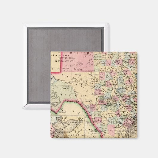 Texas Map door Mitchell Magneet (Voorkant / Achterkant)