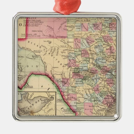 Texas Map door Mitchell Metalen Ornament (Voorkant)