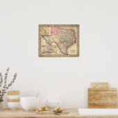 Texas Map door Mitchell Poster (Keuken)