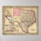 Texas Map door Mitchell Poster (Voorkant)