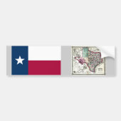 Texas Map en State Flag Bumpersticker (Voorkant)