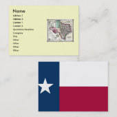 Texas Map en State Flag Visitekaartje (Voorkant / Achterkant)