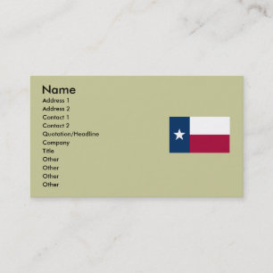 Texas Map en State Flag Visitekaartje