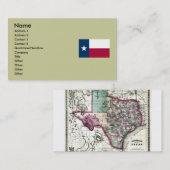 Texas Map en State Flag Visitekaartje (Voorkant / Achterkant)