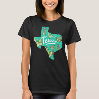 Texas Map Floral Cactus Texas State Outfit T-shirt