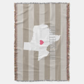 Texas Map Home State Love met Custom Heart Deken (Voorkant Verticaal)