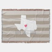 Texas Map Home State Love met Custom Heart Deken (Voorkant)