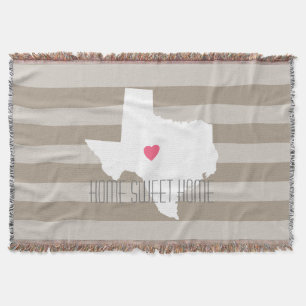 Texas Map Home State Love met Custom Heart Deken