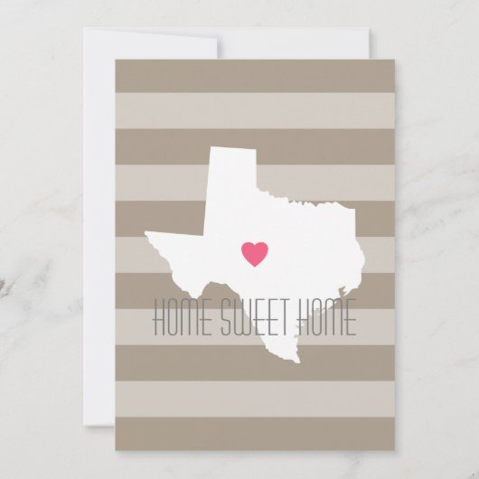 Texas Map Home State Love met Custom Heart Kaart (Achterkant)