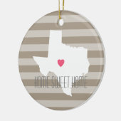 Texas Map Home State Love met Custom Heart Keramisch Ornament (Links)