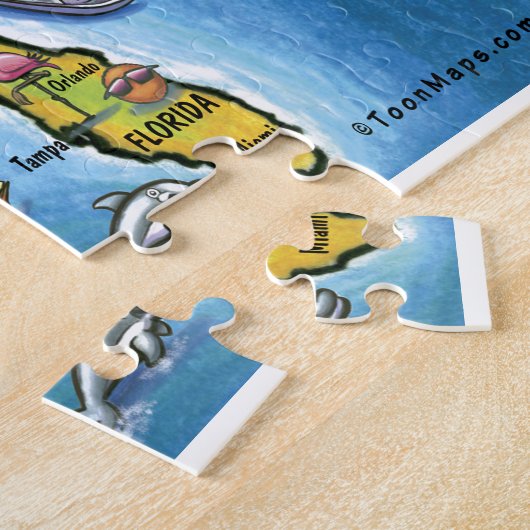 Texas Map Jigzaag Puzzle Legpuzzel (Zijkant)