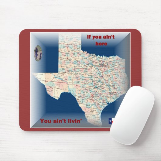 texas map mousepad muismat (Met muis)