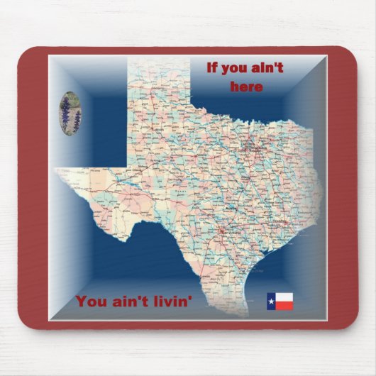 texas map mousepad muismat (Voorkant)