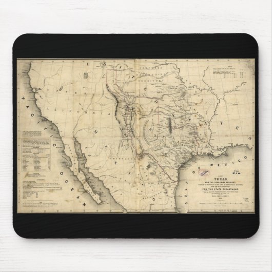 Texas Map Mousepad Muismat (Voorkant)