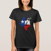 Texas Map Oildfield Worker Gasoline Petroleum USA T-shirt (Voorkant)