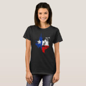 Texas Map Oildfield Worker Gasoline Petroleum USA T-shirt (Voorkant volledig)
