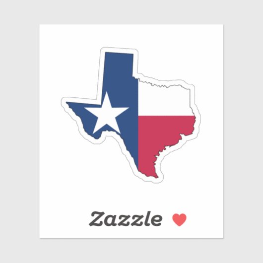 Texas Map Outline en Flag Sticker (Vel)