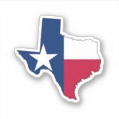 Texas Map Outline en Flag Sticker (Voorkant)