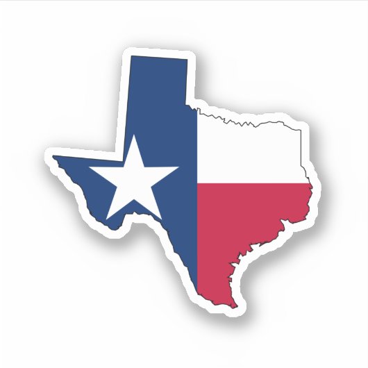 Texas Map Outline en Flag Sticker (Voorkant)