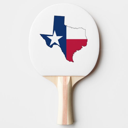 Texas Map Outline en Flag Tafeltennisbatje (Voorkant)