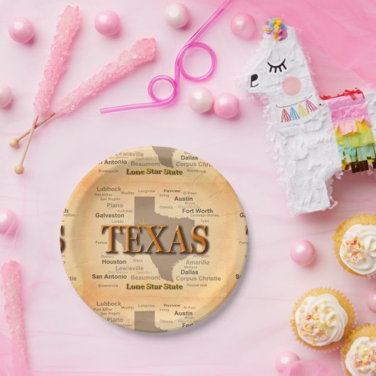 Texas Map Papieren Bordje (Feest)