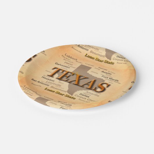Texas  Map Papieren Bordje (Gekanteld)