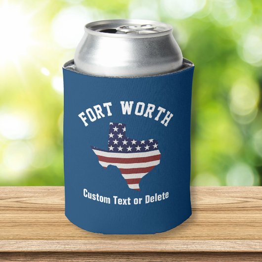 Texas Map | Patriotic USA Flag | Plaats of tekst Blikjeskoeler