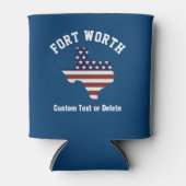 Texas Map | Patriotic USA Flag | Plaats of tekst Blikjeskoeler (Voorkant)