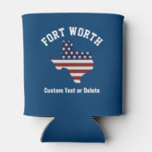 Texas Map | Patriotic USA Flag | Plaats of tekst Blikjeskoeler (Achterkant)