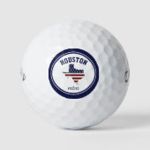 Texas Map | Patriotic USA Flag | Plaats of tekst Golfballen (Voorkant)