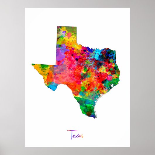Texas Map Poster (Voorkant)