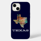 Texas Map rustieke gebrandschilderde houtstijl op  Case-Mate iPhone Case (Achterkant)